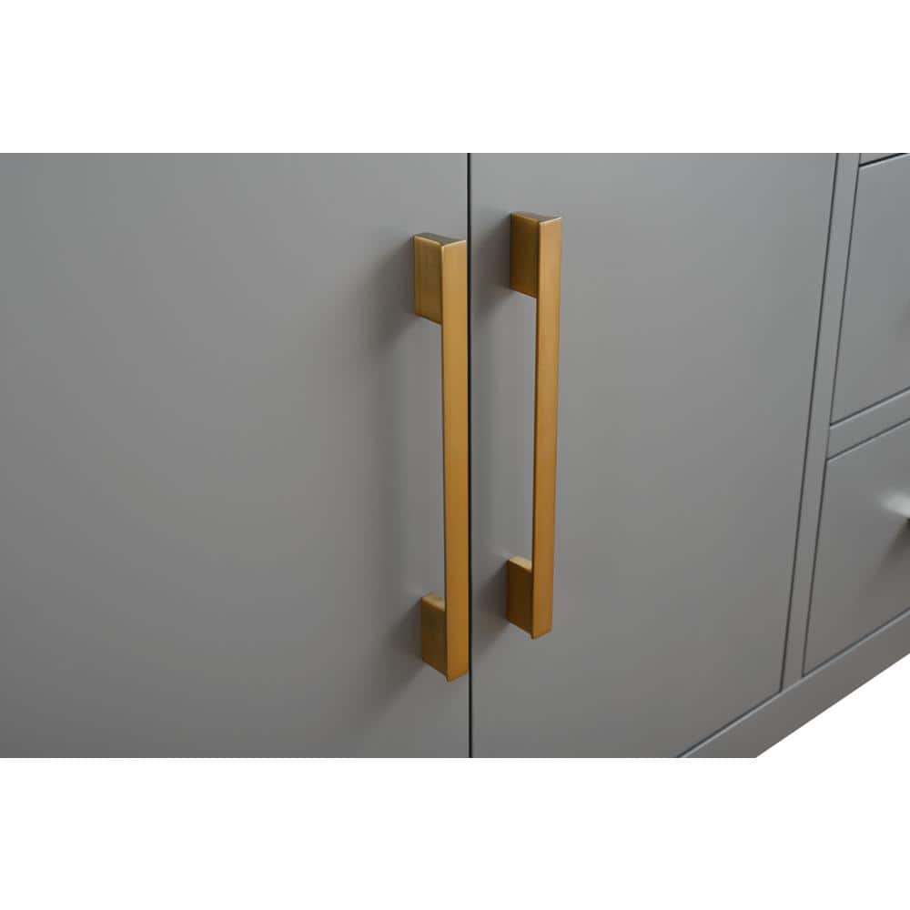Vanity Art 42 in. W x 22 in. D x 34 in. H Single Sink Bathroom Vanity Cabinet in Cashmere Gray with Engineered Marble Top