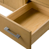 Vanity Art 42 in. W x 22 in. D x 34 in. H Single Sink Bathroom Vanity Cabinet in Natural Oak with Engineered Marble Top