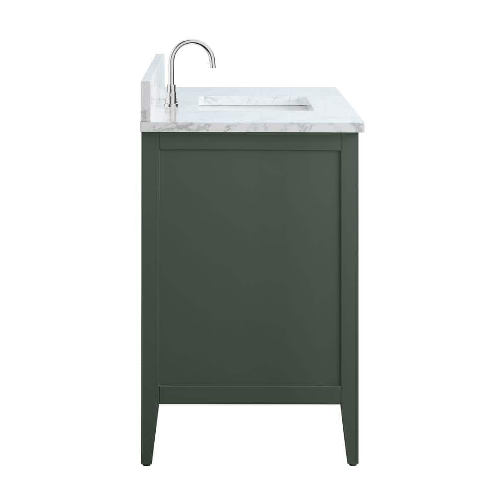 Vanity Art 42 in. W x 22 in. D x 34 in. H Single Sink Bathroom Vanity Cabinet in Vintage Green with Engineered Marble Top