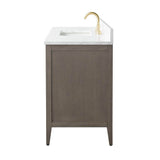 Vanity Art 48 in. W x 22 in. D x 34 in. H Single Sink Bathroom Vanity Cabinet in Driftwood Gray with Engineered Marble Top
