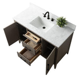 Vanity Art 48 in. W x 22 in. D x 34 in. H Single-Sink Bath Vanity in Driftwood Gray with Engineered Marble Top in Arabescato White