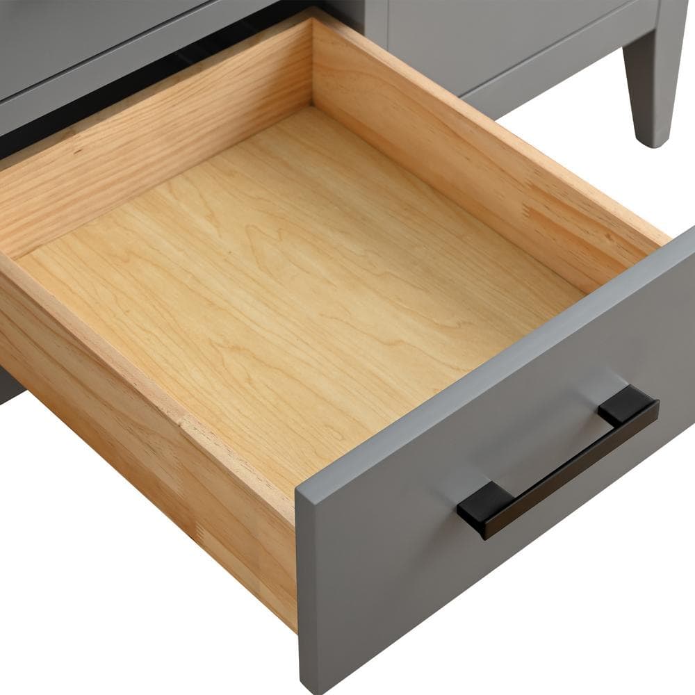 Vanity Art 48 in. W x 22 in. D x 34 in. H Single Sink Bathroom Vanity Cabinet in Cashmere Gray with Engineered Marble Top