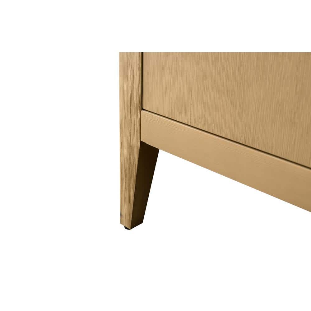 Vanity Art 48 in. W. x 22 in. D x 34 in. H Single Sink Bathroom Vanity Cabinet in Natural Oak with Engineered Marble Top in White