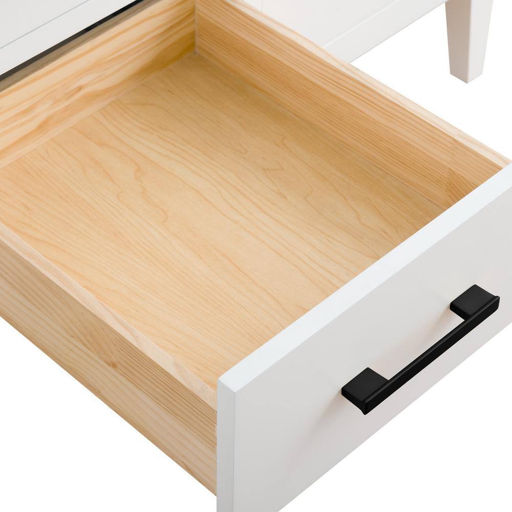 Vanity Art 48 in. W x 22 in. D x 34 in. H Single Sink Bathroom Vanity Cabinet in White with Engineered Marble Top