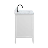 Vanity Art 48 in. W x 22 in. D x 34 in. H Single Sink Bathroom Vanity Cabinet in White with Engineered Marble Top