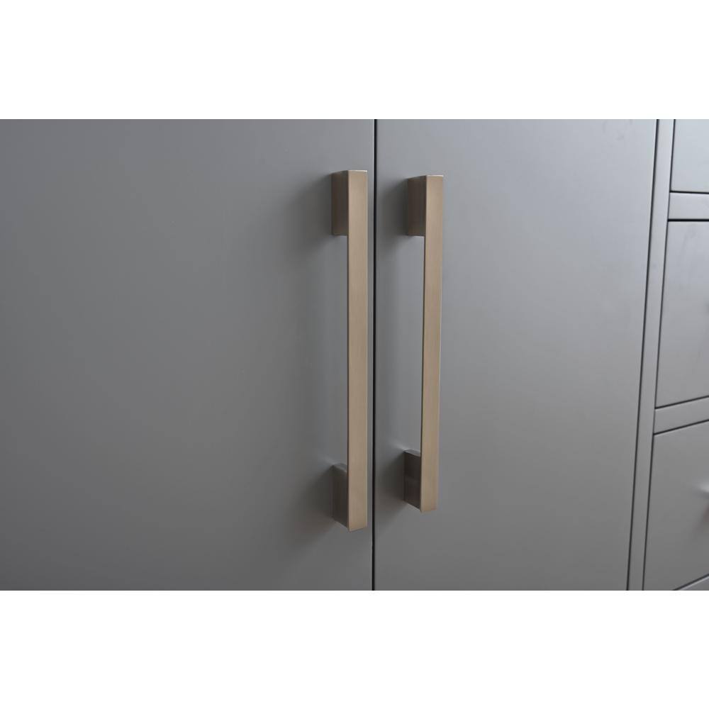 Vanity Art 60 in. W x 22 in. D x 34 in. H Double Sink Bathroom Vanity Cabinet in Cashmere Gray with Engineered Marble Top in White