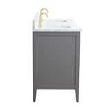 Vanity Art 60 in. W x 22 in. D x 34 in. H Double Sink Bathroom Vanity Cabinet in Cashmere Gray with Engineered Marble Top in White