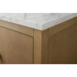 Vanity Art 60 in. W x 22 in. D x 34 in. H Double-Sink Bathroom Vanity in Natural Oak with Engineered Marble Top in Arabescato White
