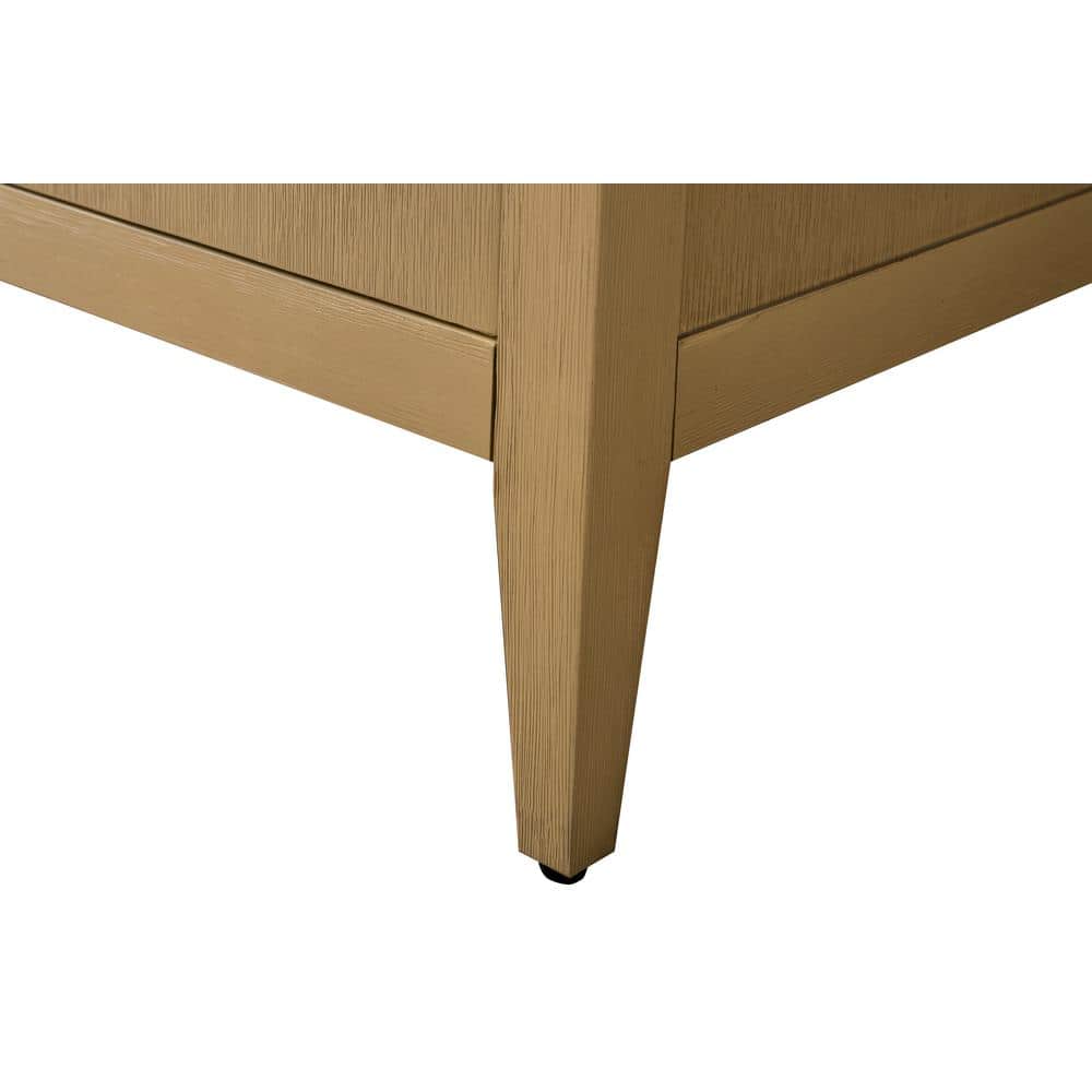 Vanity Art 60 in. W x 22 in. D x 34 in. H Double-Sink Bathroom Vanity in Natural Oak with Engineered Marble Top in Arabescato White