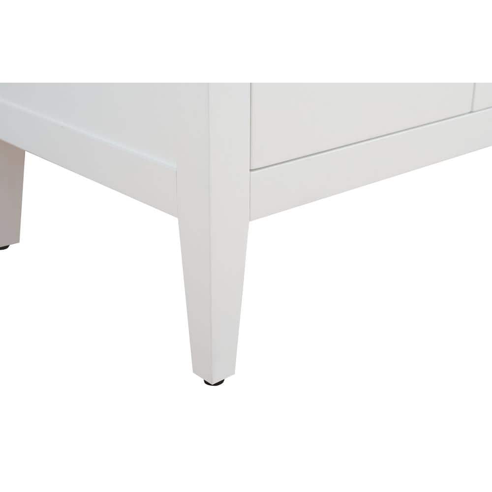 Vanity Art 60 in. W x 22 in. D x 34 in. H Double Sink Bathroom Vanity Cabinet in White with Engineered Marble Top in White