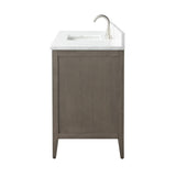 Vanity Art 60 in. W. x 22 in. D x 34 in. H Single Sink Bathroom Vanity Cabinet Driftwood Gray with Engineered Marble Top in White