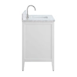 Vanity Art 60 in. W x 22 in. D x 34 in. H Single Sink Bathroom Vanity Cabinet in White with Engineered Marble Top in White