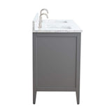 Vanity Art 72 in. W x 22 in. D x 34 in. H Double Sink Bathroom Vanity Cabinet in Cashmere Gray with Engineered Marble Top