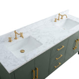 Vanity Art 72 in. W x 22 in. D x 34 in. H Double Sink Bathroom Vanity Cabinet in Vintage Green with Engineered Marble Top