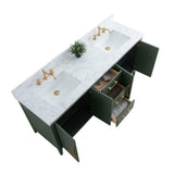 Vanity Art 72 in. W x 22 in. D x 34 in. H Double Sink Bathroom Vanity Cabinet in Vintage Green with Engineered Marble Top