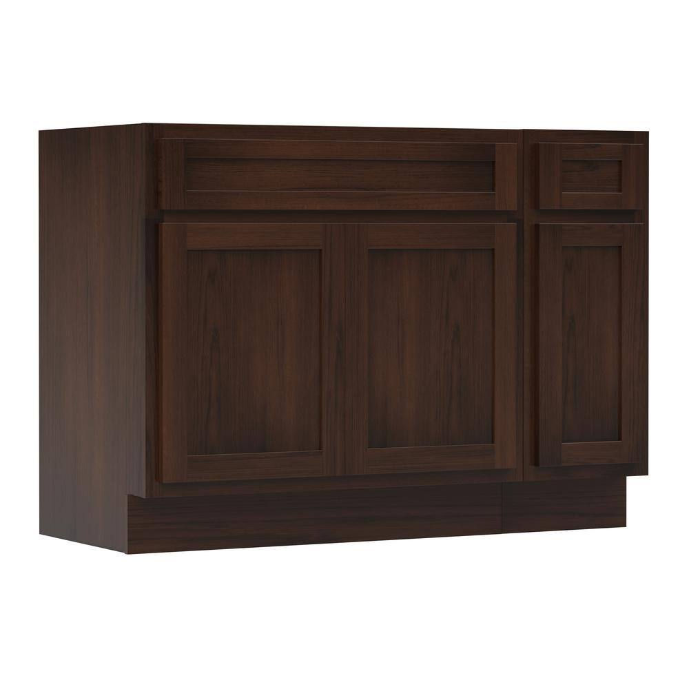 Vanity Art 48 in. W x 21 in. D x 32.5 in. H Bath Vanity Cabinet without Top in Brown