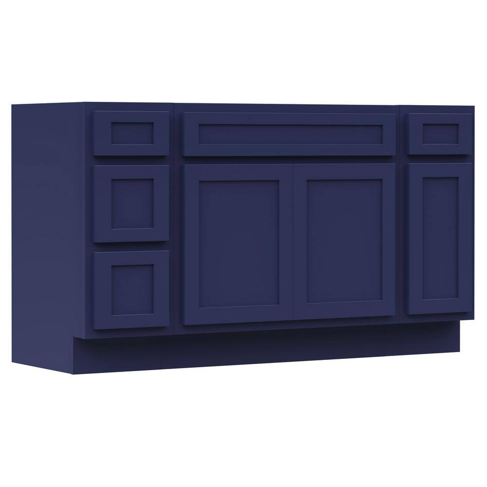 Vanity Art 57 in. W x 21 in. D x 32.5 in. H Bath Vanity Cabinet without Top in Blue