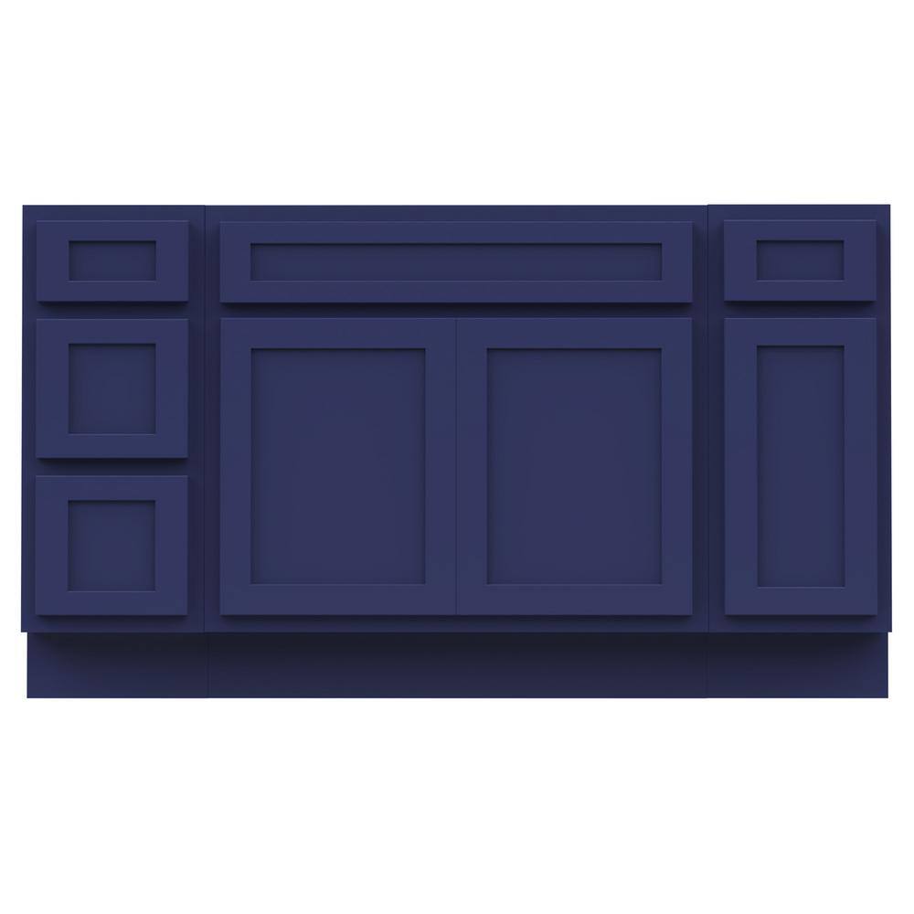 Vanity Art 57 in. W x 21 in. D x 32.5 in. H Bath Vanity Cabinet without Top in Blue