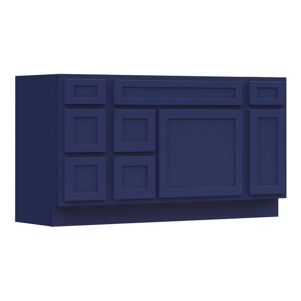 Vanity Art 60 in. W x 21 in. D x 32.5 in. H Bath Vanity Cabinet without Top in Blue