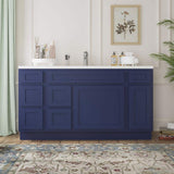 Vanity Art 60 in. W x 21 in. D x 32.5 in. H Bath Vanity Cabinet without Top in Blue