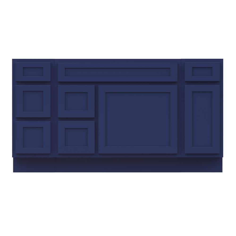 Vanity Art 60 in. W x 21 in. D x 32.5 in. H Bath Vanity Cabinet without Top in Blue