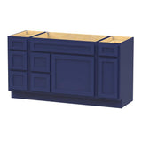 Vanity Art 60 in. W x 21 in. D x 32.5 in. H Bath Vanity Cabinet without Top in Blue