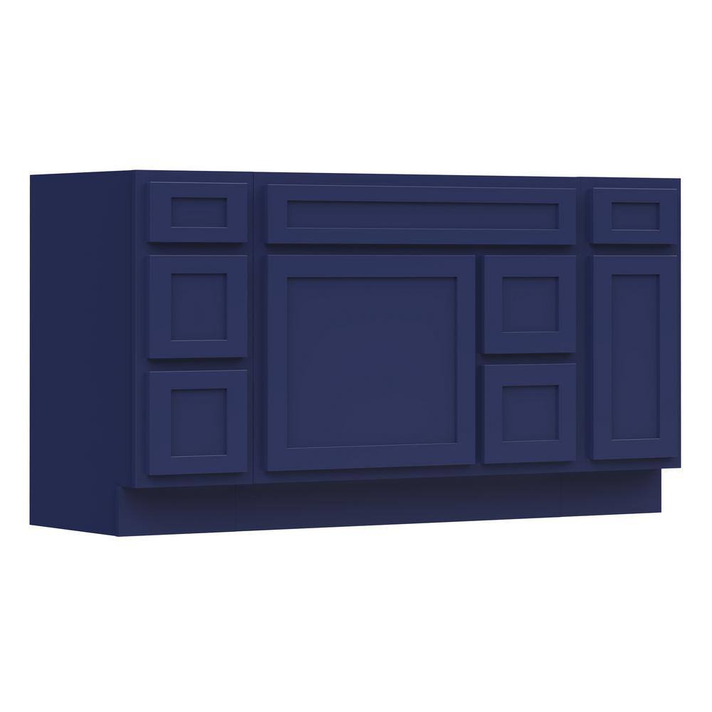 Vanity Art 60 in. W x 21 in. D x 32.5 in. H Bath Vanity Cabinet without Top in Blue
