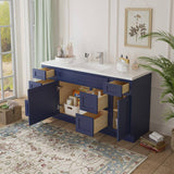 Vanity Art 60 in. W x 21 in. D x 32.5 in. H Bath Vanity Cabinet without Top in Blue