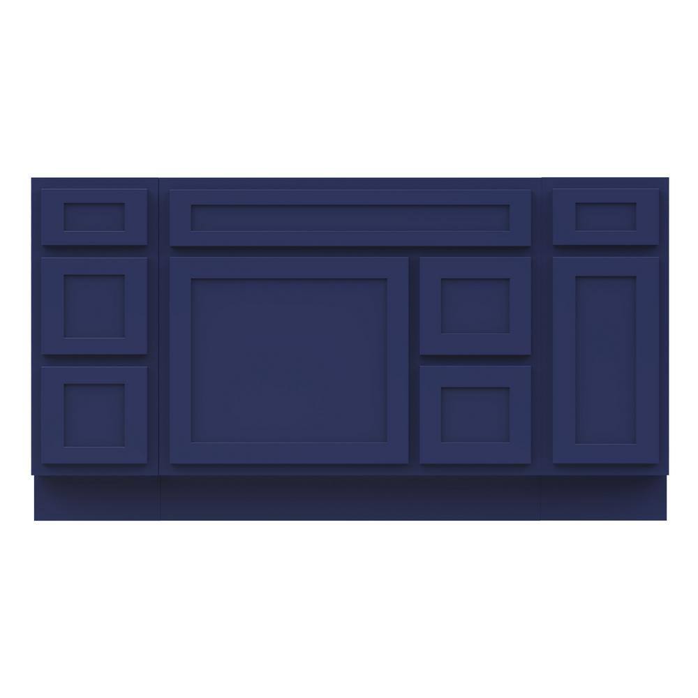 Vanity Art 60 in. W x 21 in. D x 32.5 in. H Bath Vanity Cabinet without Top in Blue