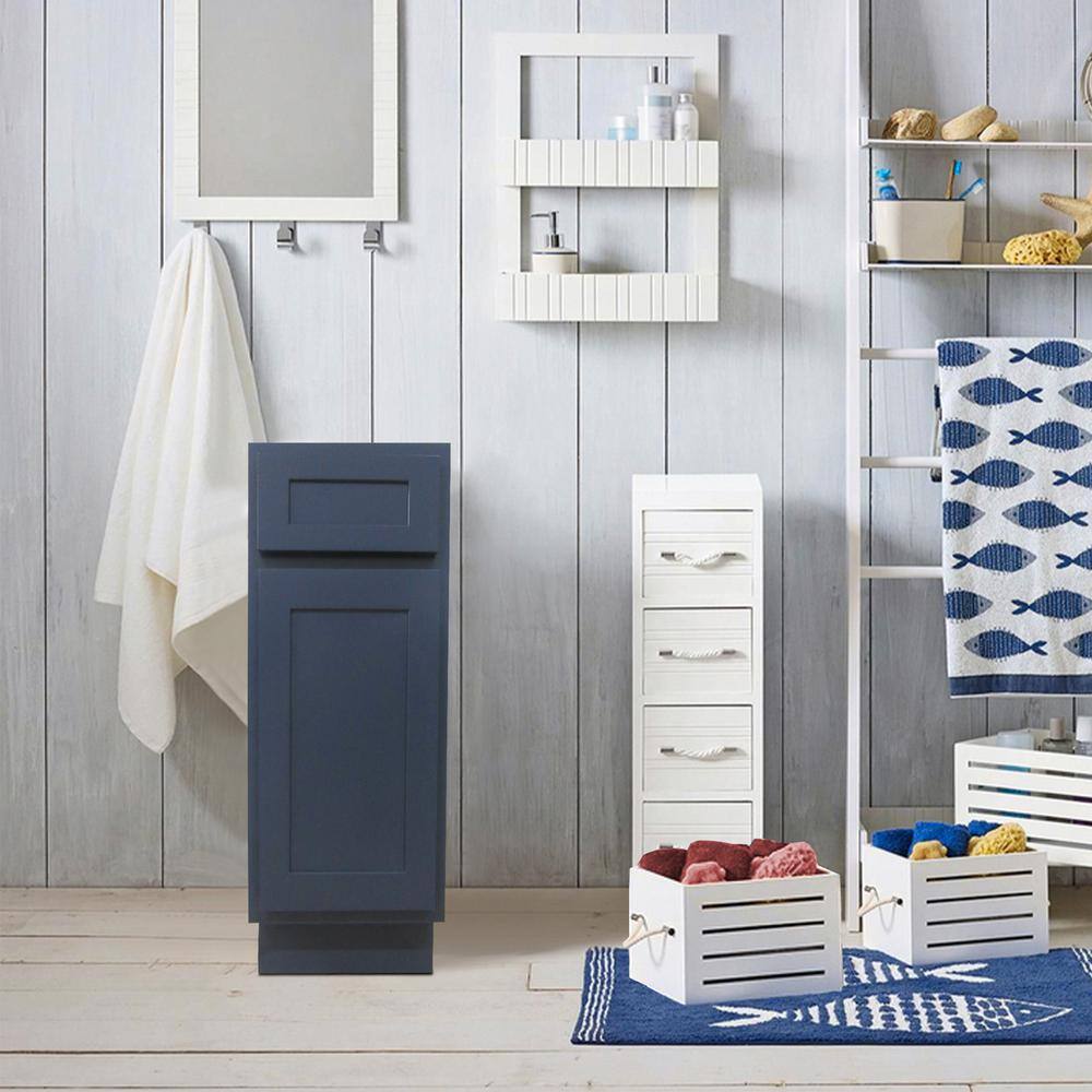 Vanity Art 12 in. W x 21 in. D x 32.5 in. H 1-Drawer Bath Vanity Cabinet without Top in Blue