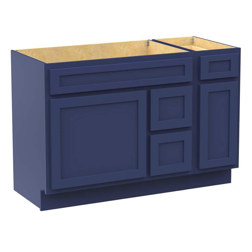 Vanity Art 48 in. W x 21 in. D x 32.5 in. H Bath Vanity Cabinet without Top in Blue