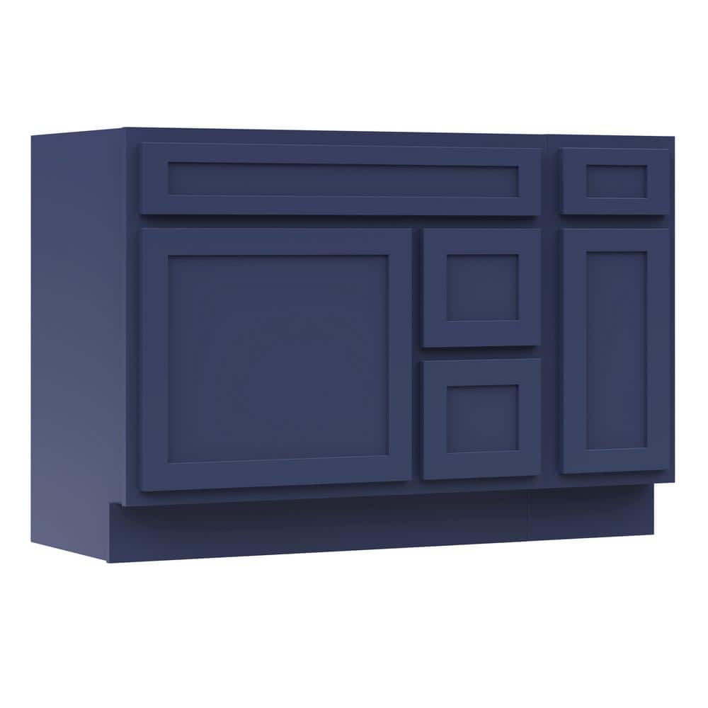 Vanity Art 48 in. W x 21 in. D x 32.5 in. H Bath Vanity Cabinet without Top in Blue