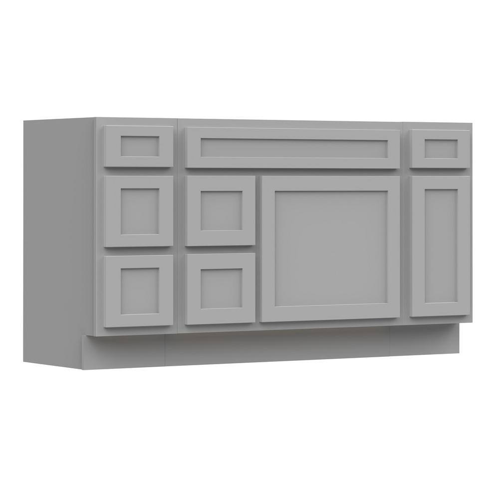 Vanity Art 60 in. W x 21 in. D x 32.5 in. H Bath Vanity Cabinet without Top in Gray