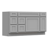Vanity Art 60 in. W x 21 in. D x 32.5 in. H Bath Vanity Cabinet without Top in Gray