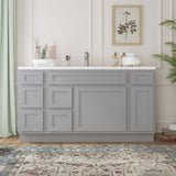 Vanity Art 60 in. W x 21 in. D x 32.5 in. H Bath Vanity Cabinet without Top in Gray