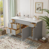 Vanity Art 60 in. W x 21 in. D x 32.5 in. H Bath Vanity Cabinet without Top in Gray