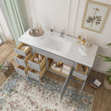 Vanity Art 60 in. W x 21 in. D x 32.5 in. H Bath Vanity Cabinet without Top in Gray