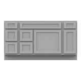 Vanity Art 60 in. W x 21 in. D x 32.5 in. H Bath Vanity Cabinet without Top in Gray
