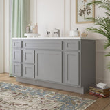 Vanity Art 60 in. W x 21 in. D x 32.5 in. H Bath Vanity Cabinet without Top in Gray