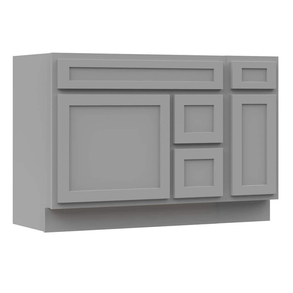 Vanity Art 48 in. W x 21 in. D x 32.5 in. H Bath Vanity Cabinet without Top in Gray