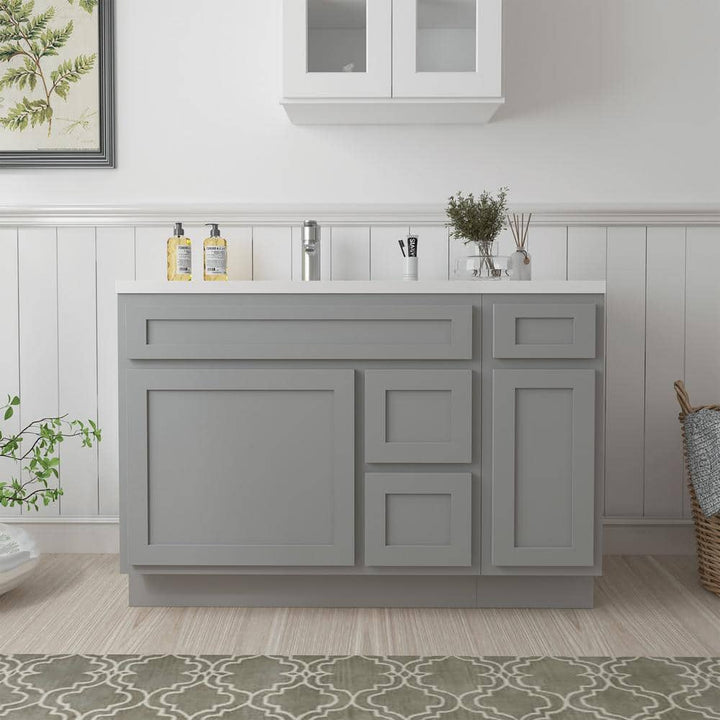 Vanity Art 48 in. W x 21 in. D x 32.5 in. H Bath Vanity Cabinet without Top in Gray