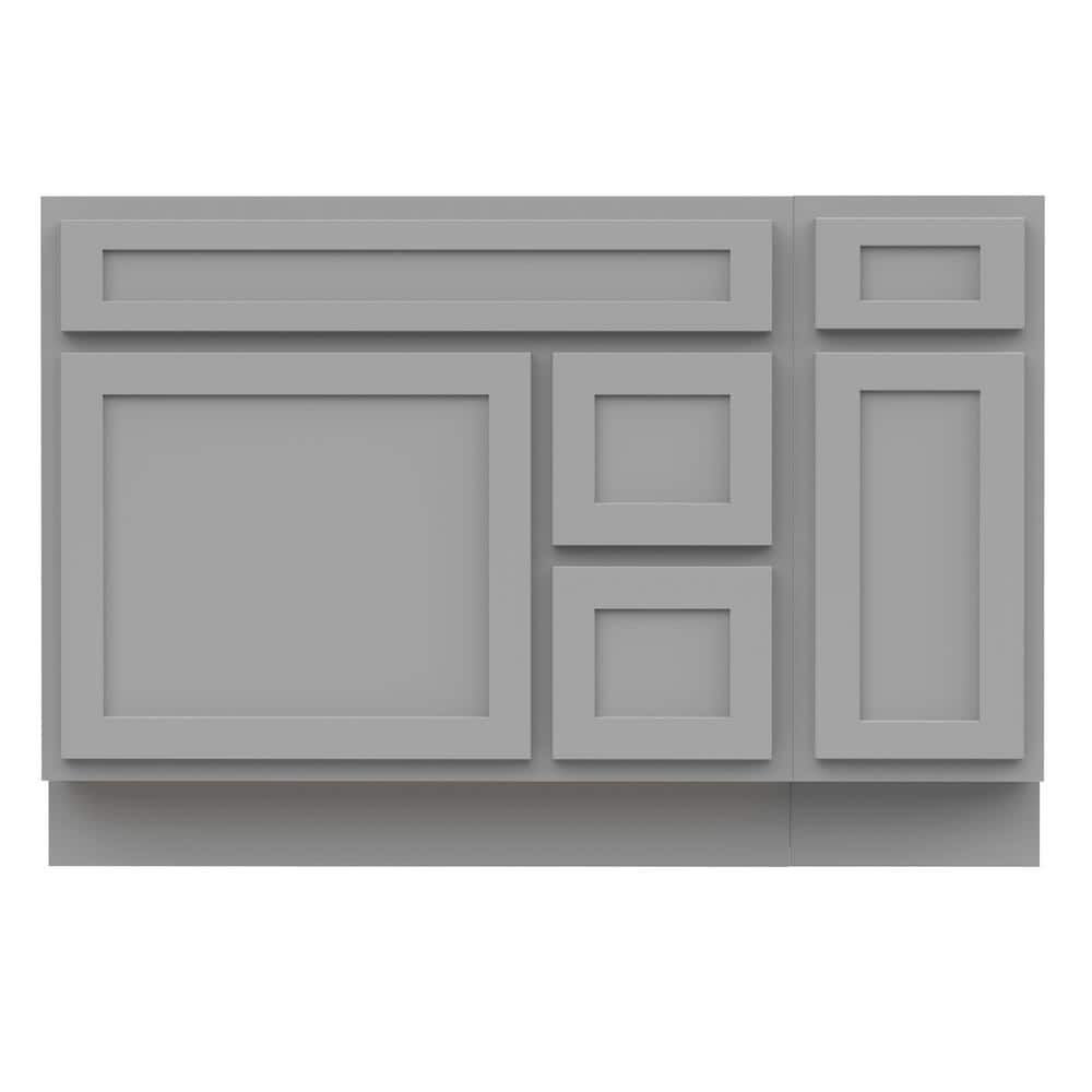 Vanity Art 48 in. W x 21 in. D x 32.5 in. H Bath Vanity Cabinet without Top in Gray