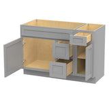 Vanity Art 48 in. W x 21 in. D x 32.5 in. H Bath Vanity Cabinet without Top in Gray