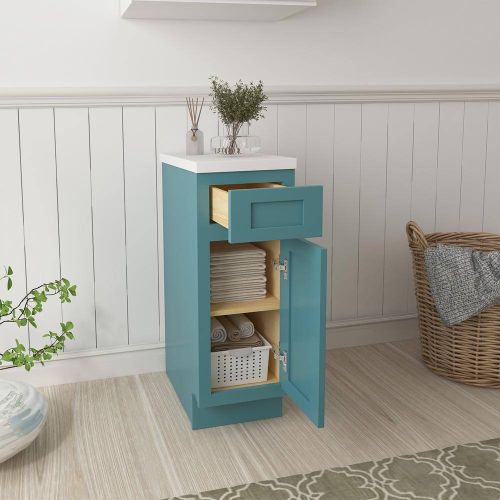 Vanity Art 12 in. W x 21 in. D x 32.5 in. H 1-Drawer Bath Vanity Cabinet without Top in Sea Green