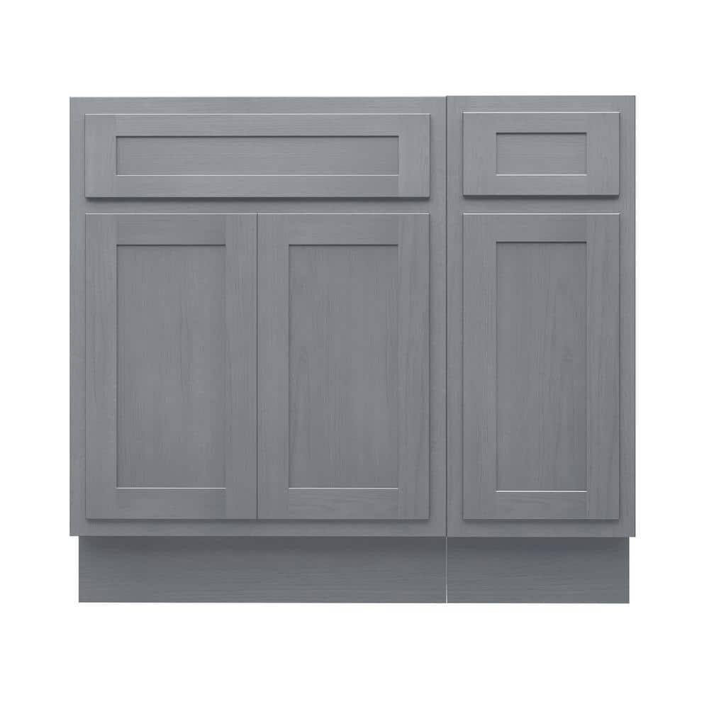 Vanity Art 36 in. W x 21 in. D x 32.5 in. H Bath Vanity Cabinet without Top in Silver