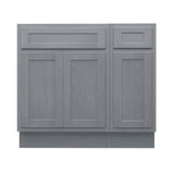 Vanity Art 36 in. W x 21 in. D x 32.5 in. H Bath Vanity Cabinet without Top in Silver
