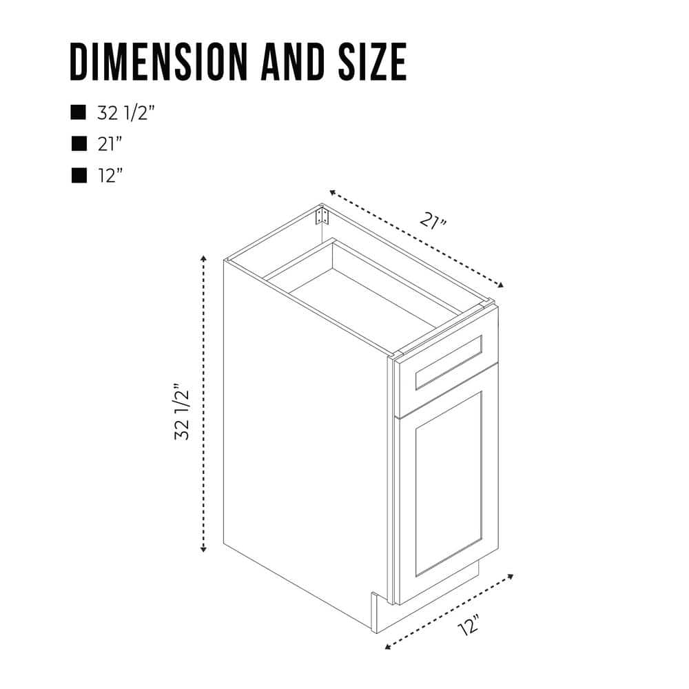 Vanity Art 12 in. W x 21 in. D x 32.5 in. H 1-Drawer Bath Vanity Cabinet without Top in Silver