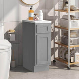 Vanity Art 12 in. W x 21 in. D x 32.5 in. H 1-Drawer Bath Vanity Cabinet without Top in Silver