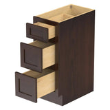 Vanity Art 12 in. W x 21 in. D x 32.5 in. H 3-Drawers Bath Vanity Cabinet Only in Brown