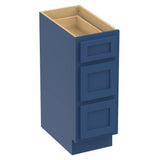 Vanity Art 12 in. W x 21 in. D x 32.5 in. H 3-Drawers Bath Vanity Cabinet without Top in Blue